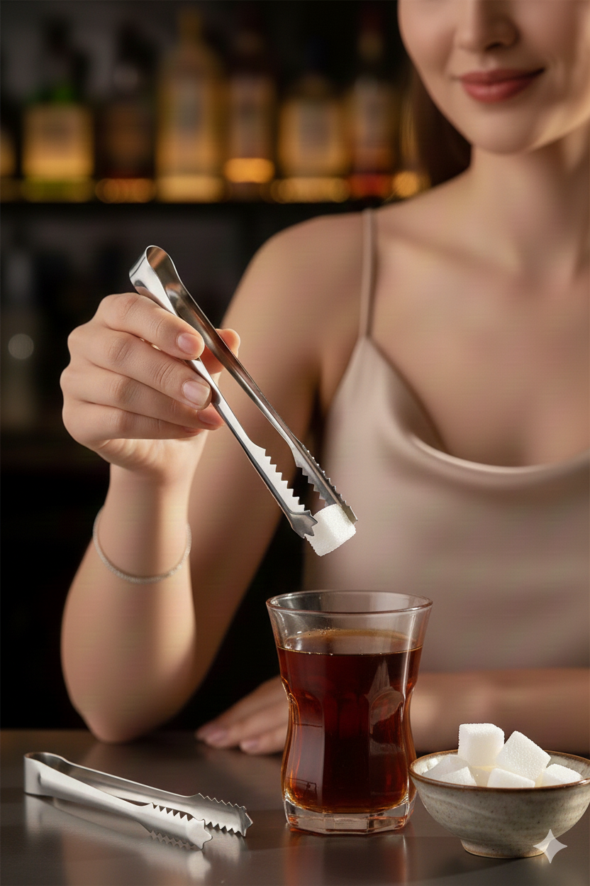 2 'li Paslanmaz Çelik Şeker Maşası - Profesyonel Sunum ve Servis Maşası Seti - 15 cm  722625