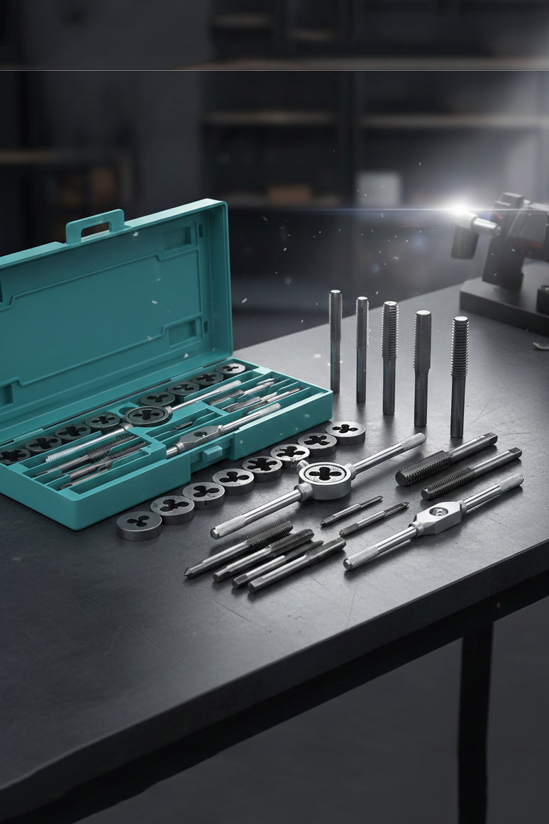 20 Parça Profesyonel Metrik Ters Kılavuz ve Pafta Seti M3-M12 - Hassas Diş Açma ve Onarım Takımı 722464