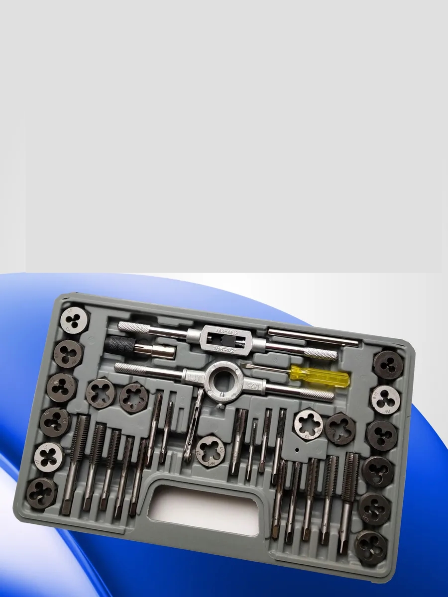 40 Parça Profesyonel Metrik Ters Kılavuz ve Pafta Seti   - Hassas Diş Açma ve Onarım Takımı 722631