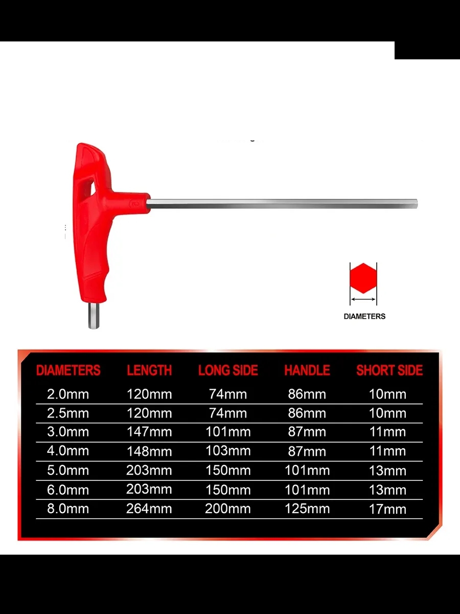 Profesyonel T-Saplı Alyan Seti | 7 Parça CR-V Çelik Hex Uçlu Güç Serisi 722632