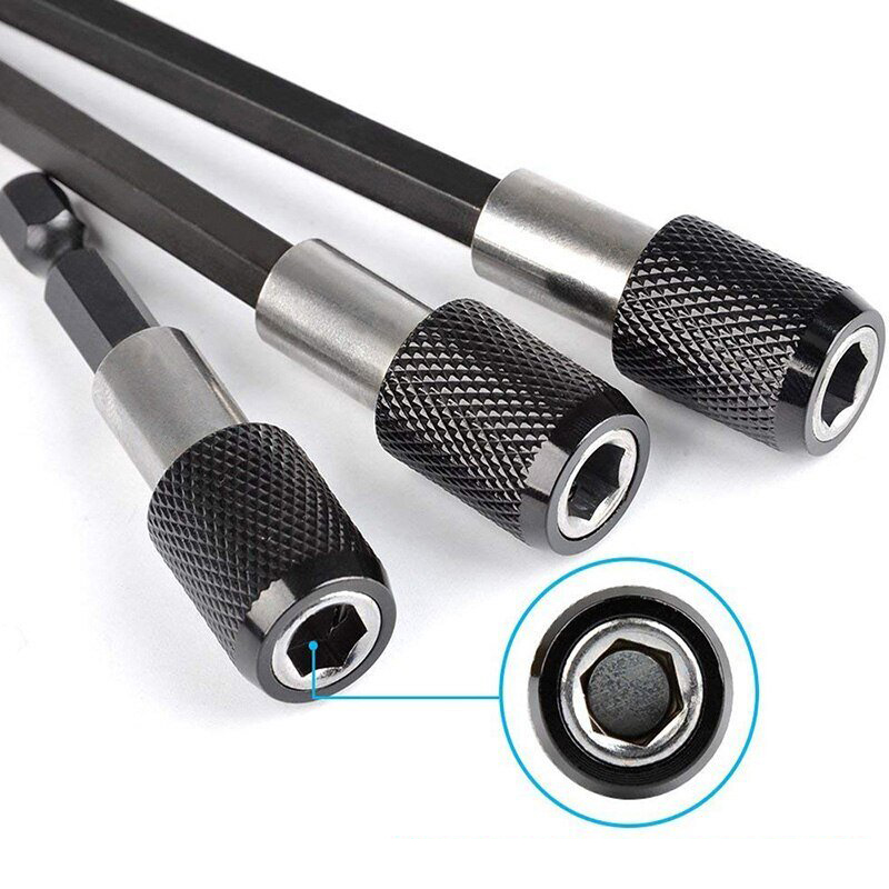  6-10-15 cm 3'lü Manyetik Uzatma Bits Adaptör Seti | Ulaşılmaz Alanlar ve Hassas Vidalama İçin 722644