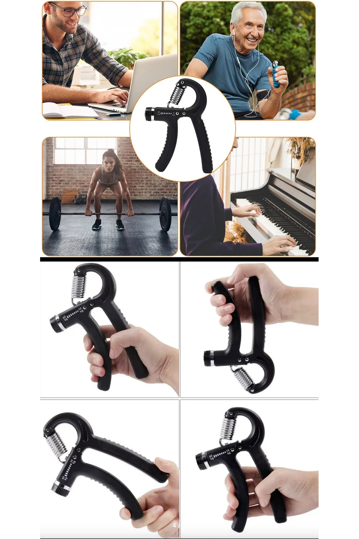 ProGrip Ayarlanabilir Profesyonel El Yayı 10-60 Kg | Paslanmaz Çelik Bilek Güçlendirici 722643