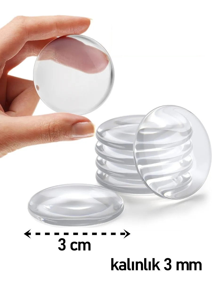 6'lı Kristal Koruma  Şeffaf Kapı Stoperi Tampon Seti | Duvar & Mobilya Çarpma Önleyici  722645