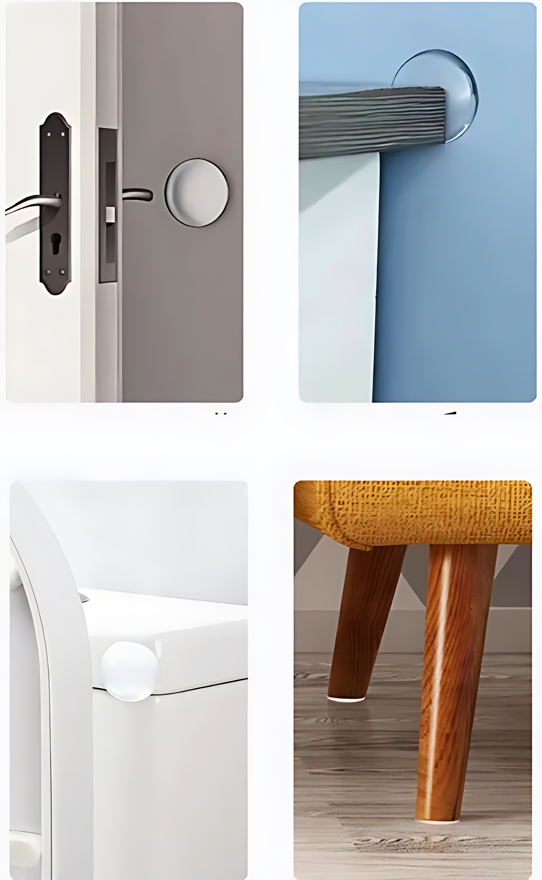 6'lı Kristal Koruma  Şeffaf Kapı Stoperi Tampon Seti | Duvar & Mobilya Çarpma Önleyici  722645