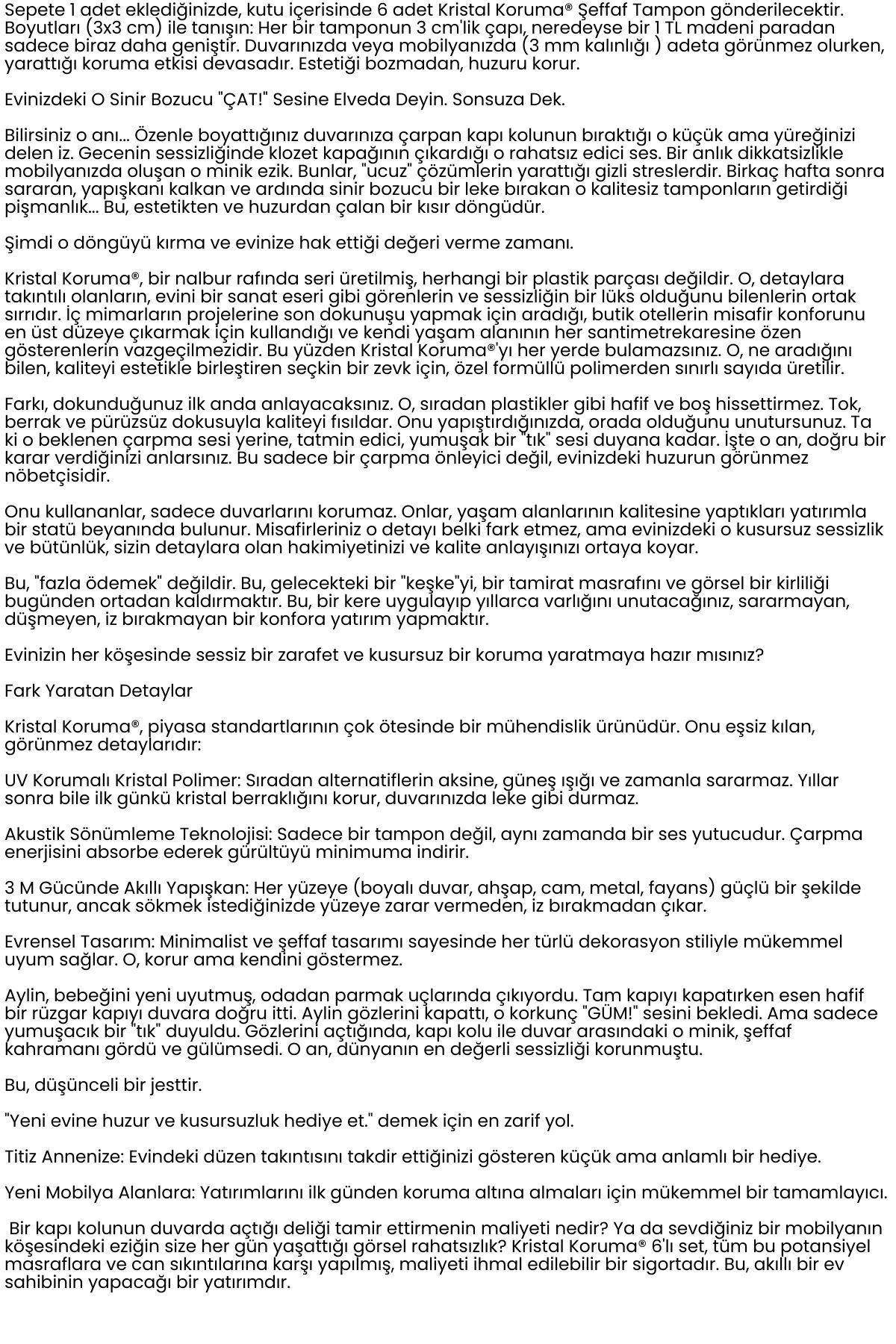 6'lı Kristal Koruma  Şeffaf Kapı Stoperi Tampon Seti | Duvar & Mobilya Çarpma Önleyici  722645