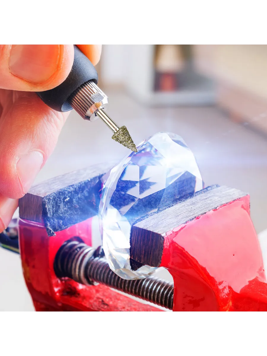 20 Parça Profesyonel Elmas Freze Ucu Seti - 3mm Şaft Gravür, Taş ve Cam İşleme Taşlama Seti 722641