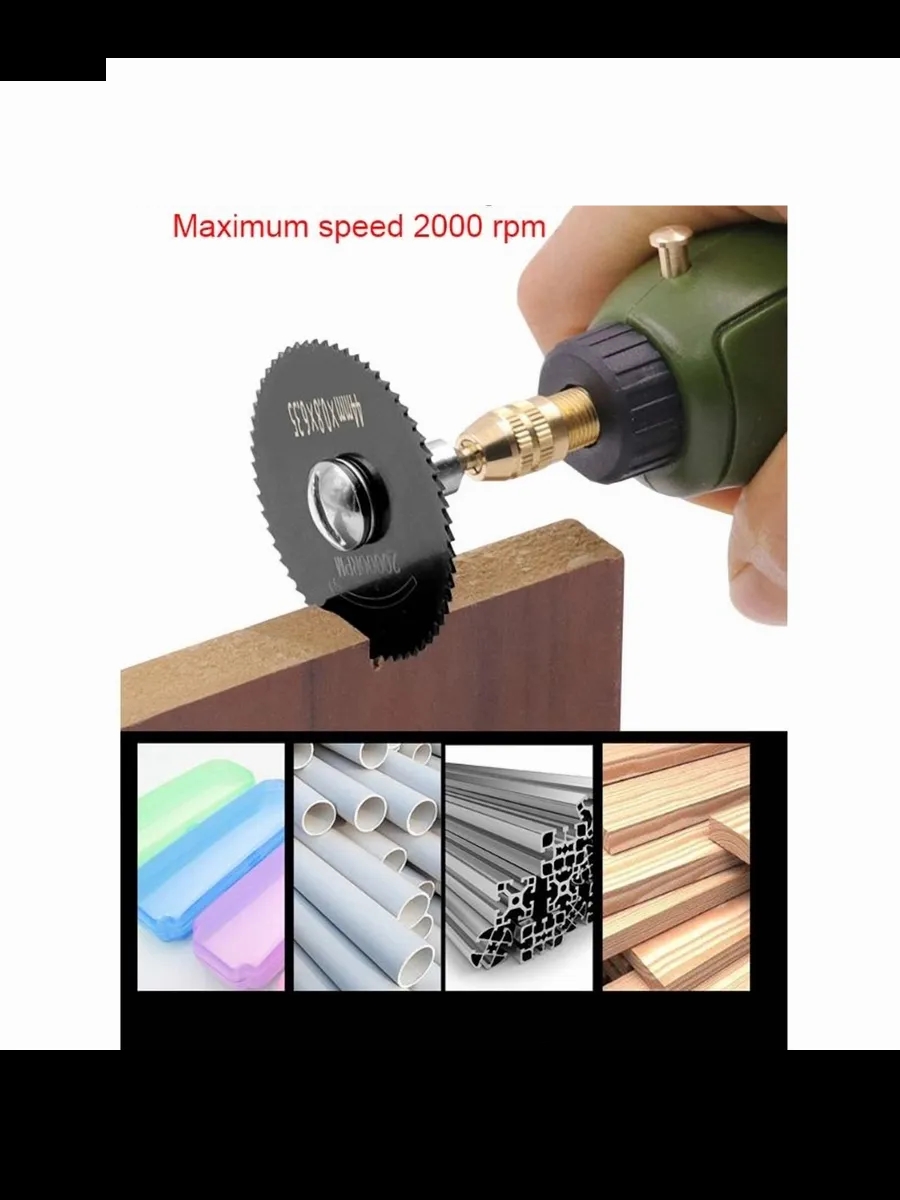 6'lı Karbür Çelik Mini Daire Testere Seti - HSS Döner Kesici Bıçak ve Mandren Takımı 722637