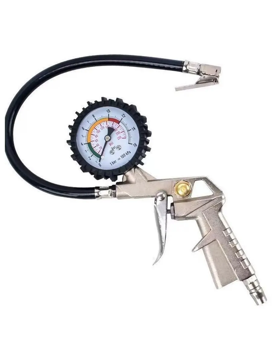 Profesyonel Lastik Şişirme Tabancası ve Hava Saati 220 PSI 16 Bar Çelik Alaşım Güçlü Gövde 722642