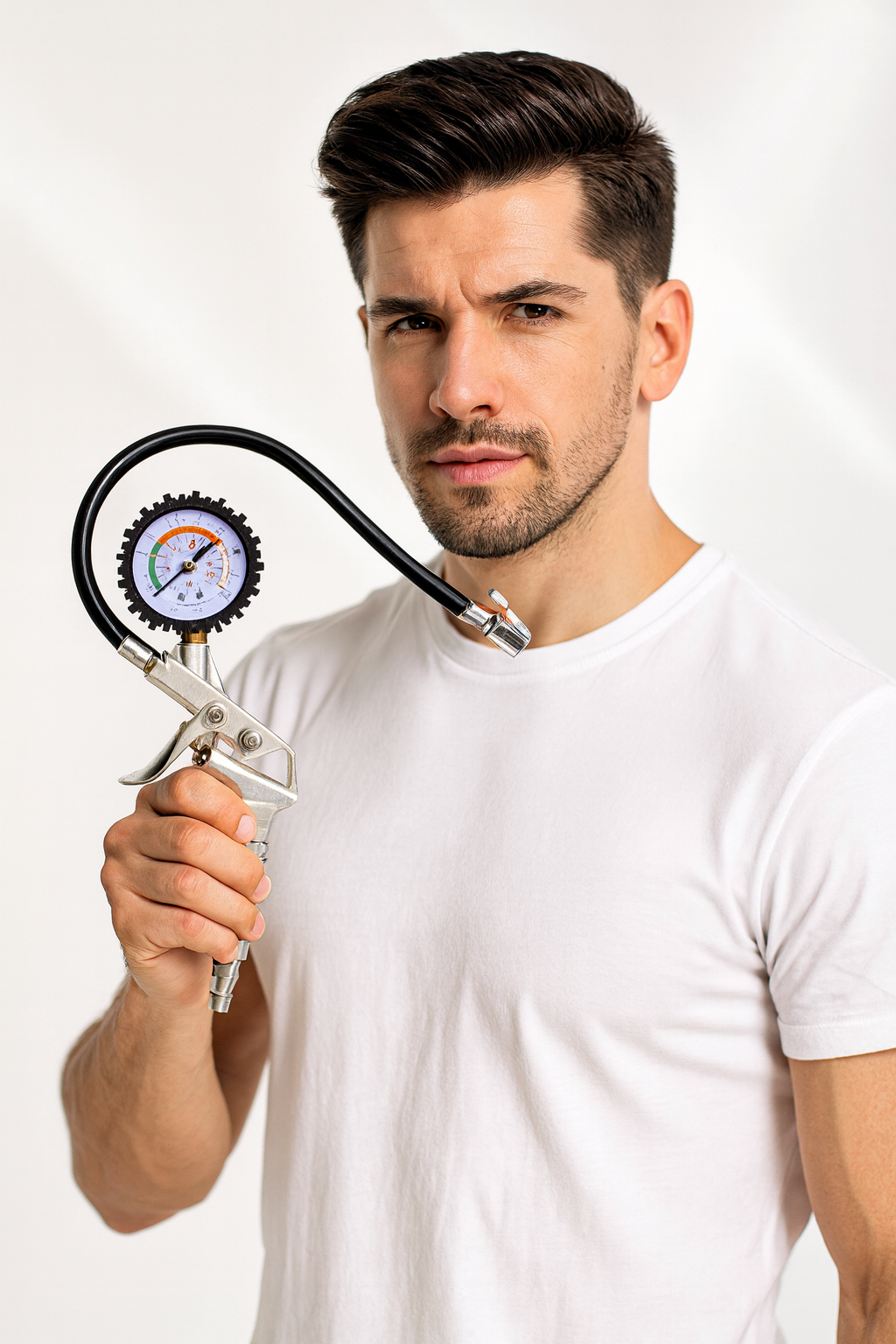 Profesyonel Lastik Şişirme Tabancası ve Hava Saati 220 PSI 16 Bar Çelik Alaşım Güçlü Gövde 722642