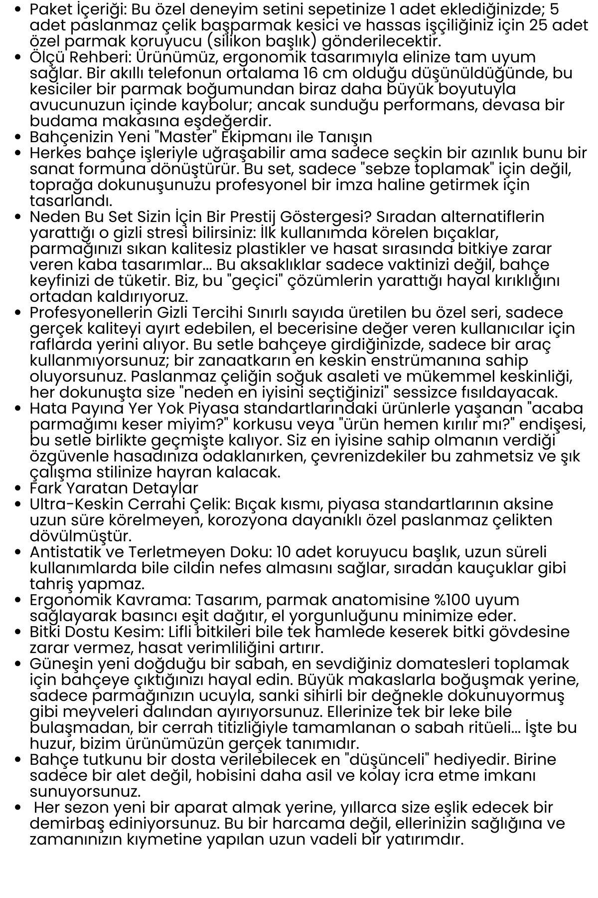 30 Parça Premium Pratik Bahçe Hasat Seti: Paslanmaz Çelik Başparmak Kesici Parmak Koruyucu 722646