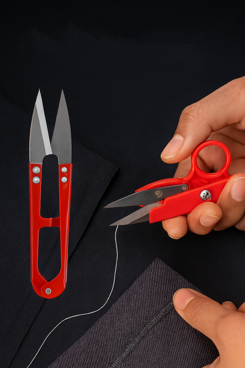 Premium 2’li Profesyonel İplik Tiftik Makası Seti - Çelik Hassas Nakış Snips 722648