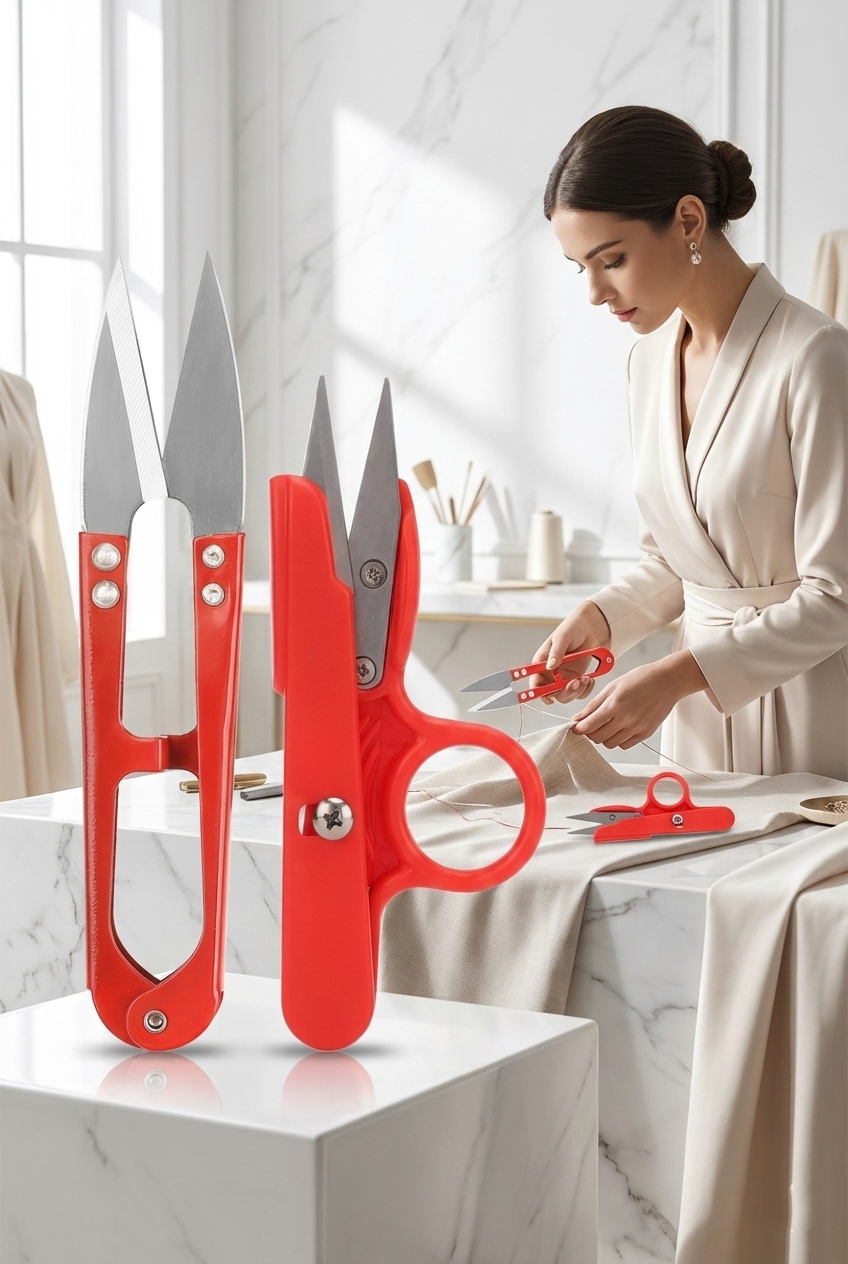 Premium 2’li Profesyonel İplik Tiftik Makası Seti - Çelik Hassas Nakış Snips 722648