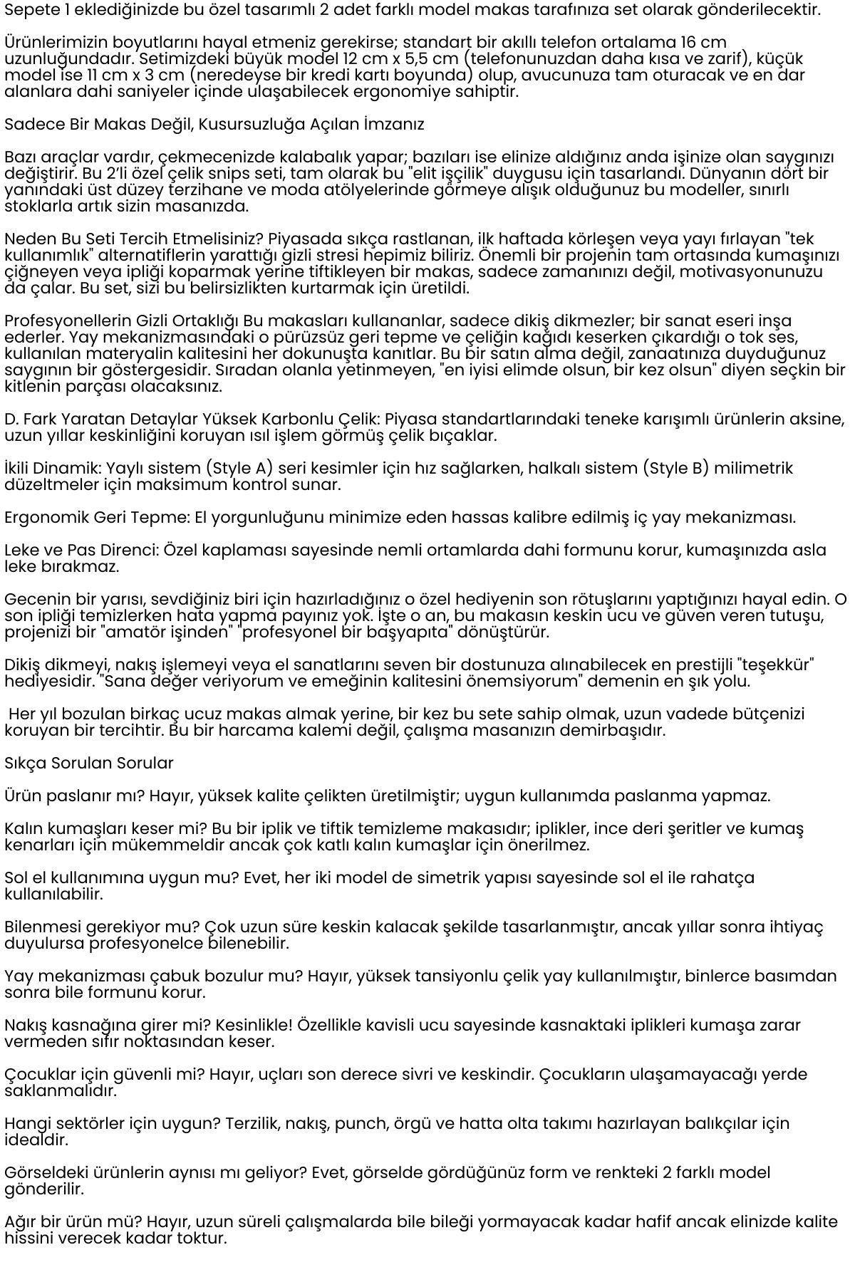 Premium 2’li Profesyonel İplik Tiftik Makası Seti - Çelik Hassas Nakış Snips 722648