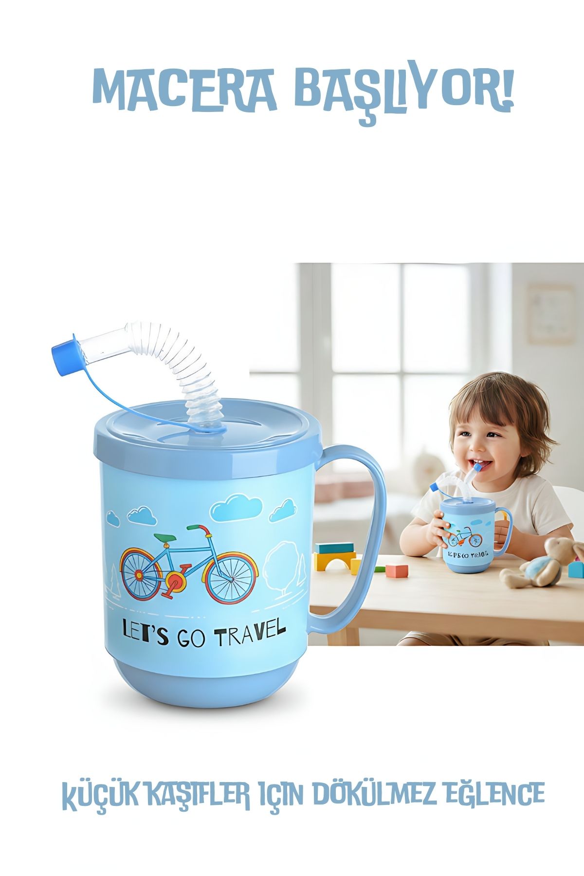 Premium Pipetli Çocuk Bardağı 350 ml -Alıştırma Bardağı ve Suluk 722653