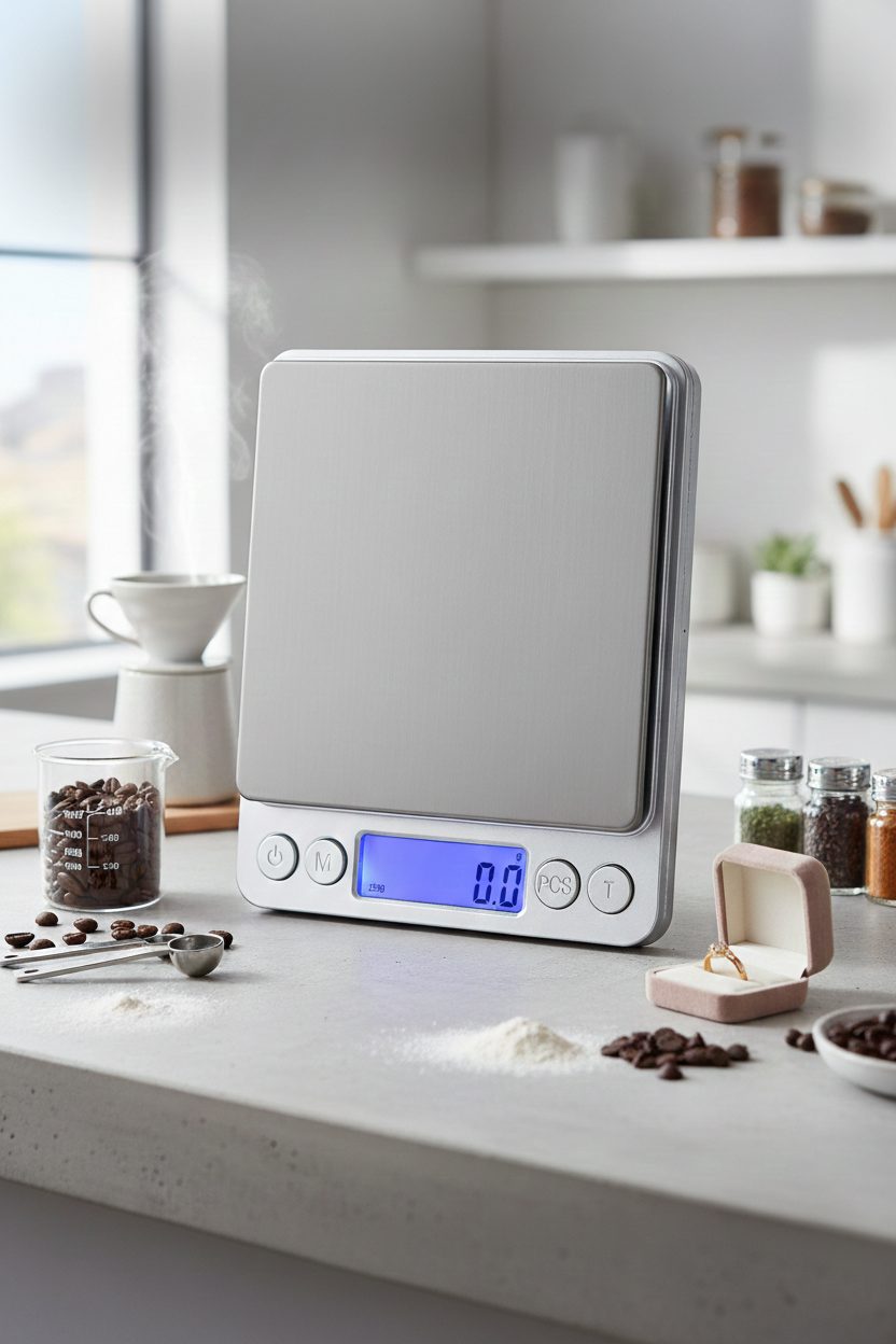 Hassas Terazi 0.01g - 500g Dijital Mutfak ve Kuyumcu Tartısı -  Diyet Tartısı Çelik Yüzey 722656
