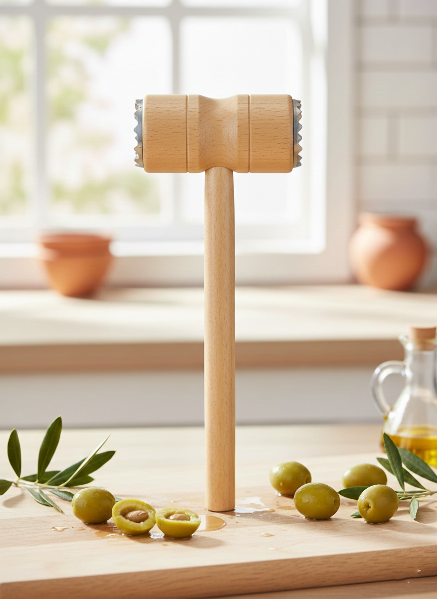 Ahşap Saplı Profesyonel Et Dövücü, Zeytin ve Ceviz Kırıcı Çekiç 722660