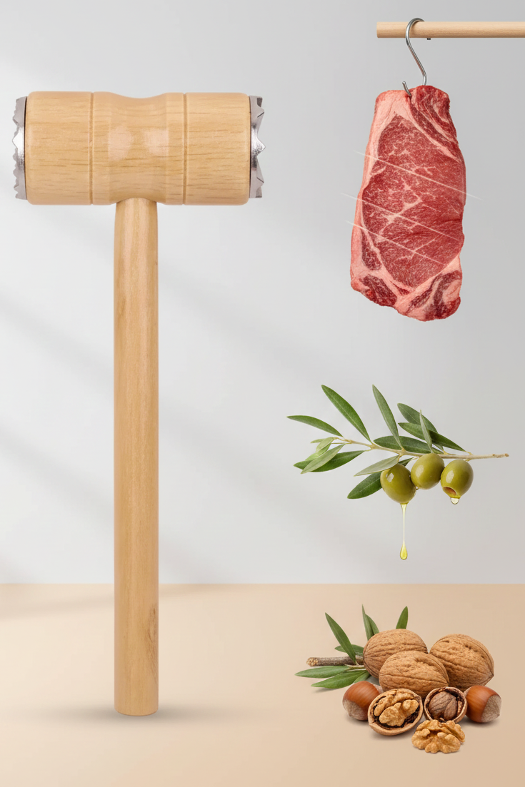 Ahşap Saplı Profesyonel Et Dövücü, Zeytin ve Ceviz Kırıcı Çekiç 722660