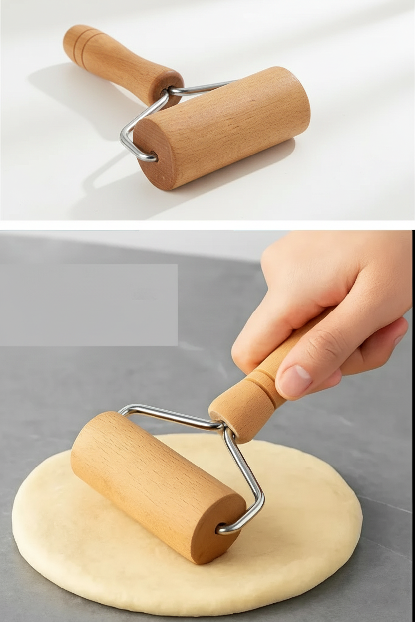 Pizza Merdanesi - Profesyonel Ahşap Saplı  Hamur Açma Merdanesi - 722661