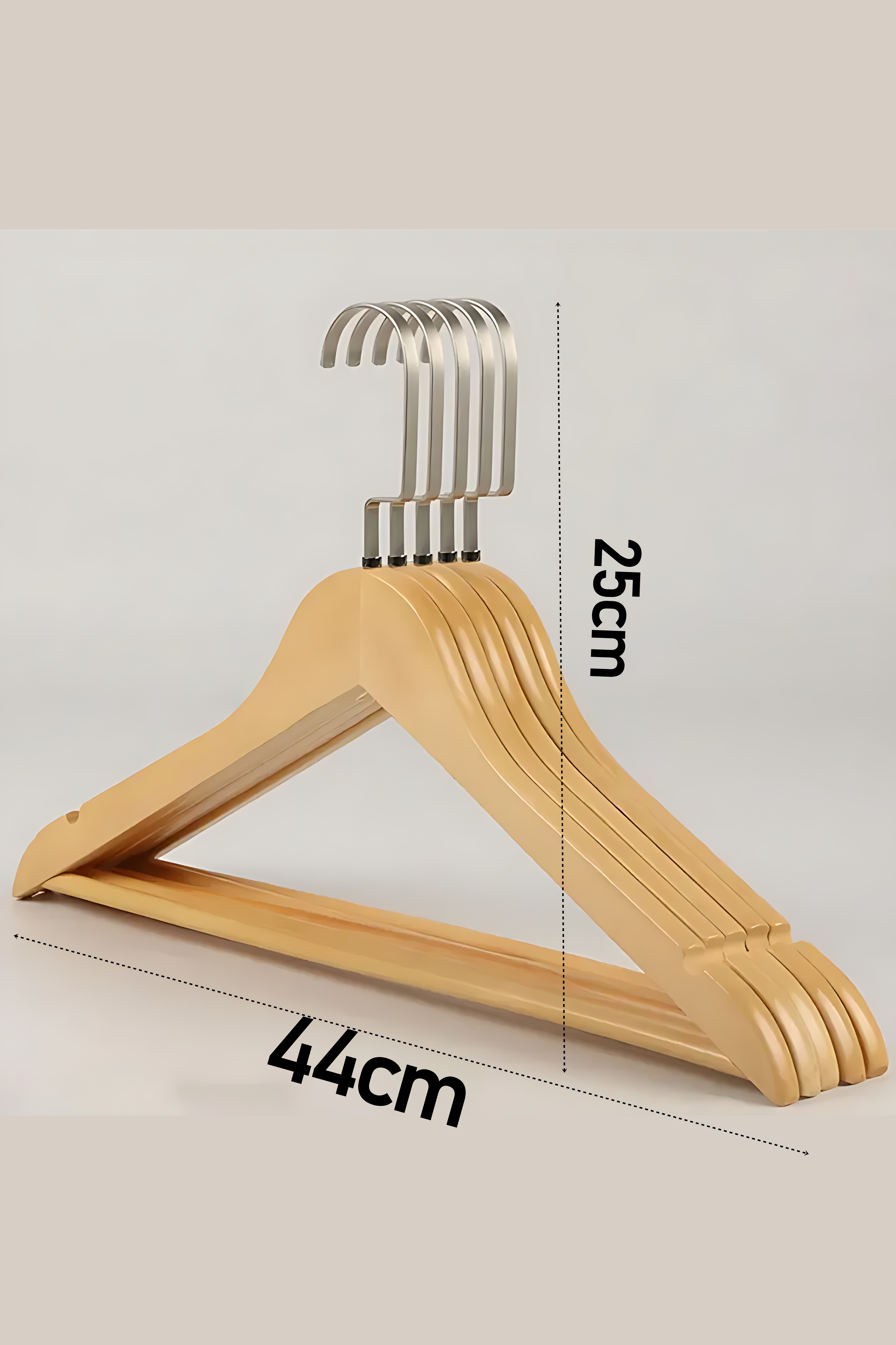 LasVegas Ahşap Elbise Askısı - 6'lı Set, Lüks Amerikan Kancalı Gardırop Düzenleyici 722662