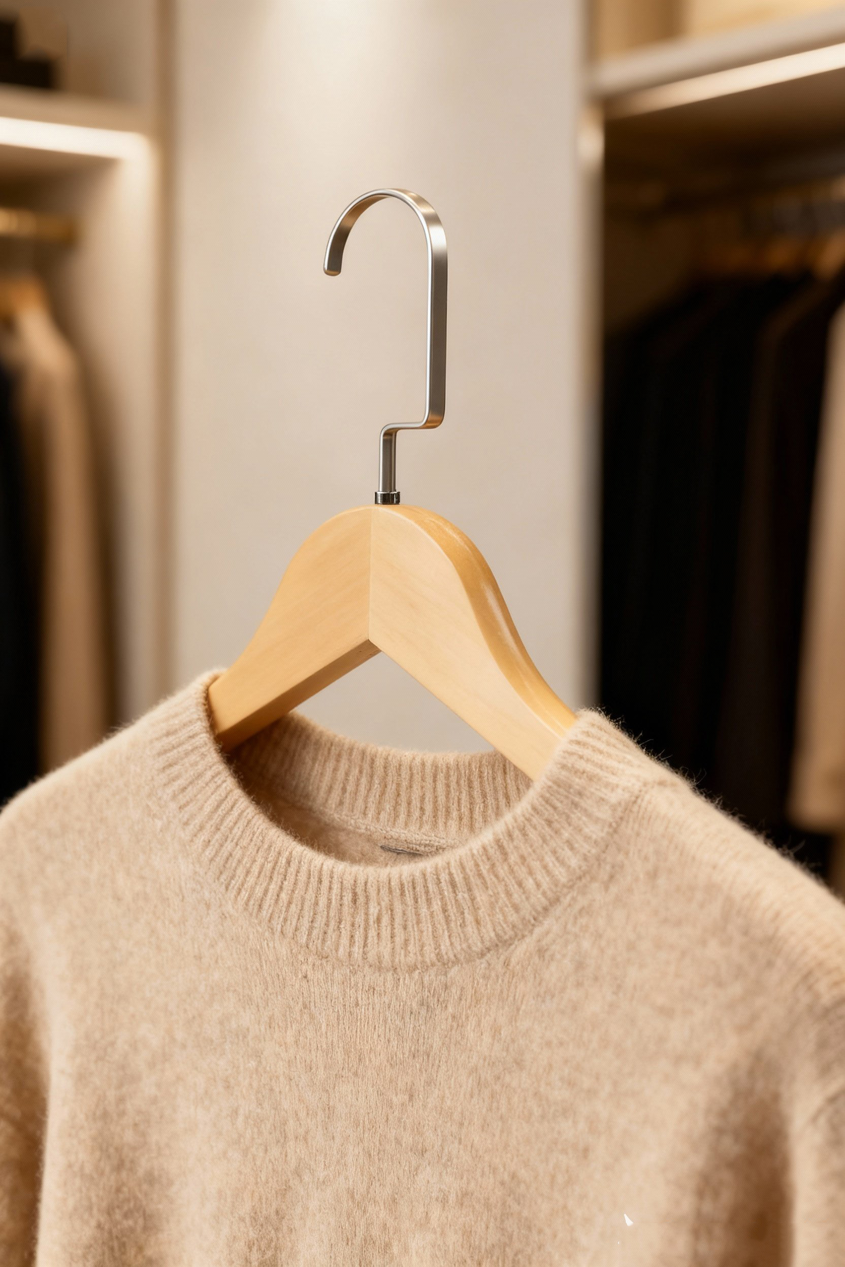 LasVegas Ahşap Elbise Askısı - 6'lı Set, Lüks Amerikan Kancalı Gardırop Düzenleyici 722662