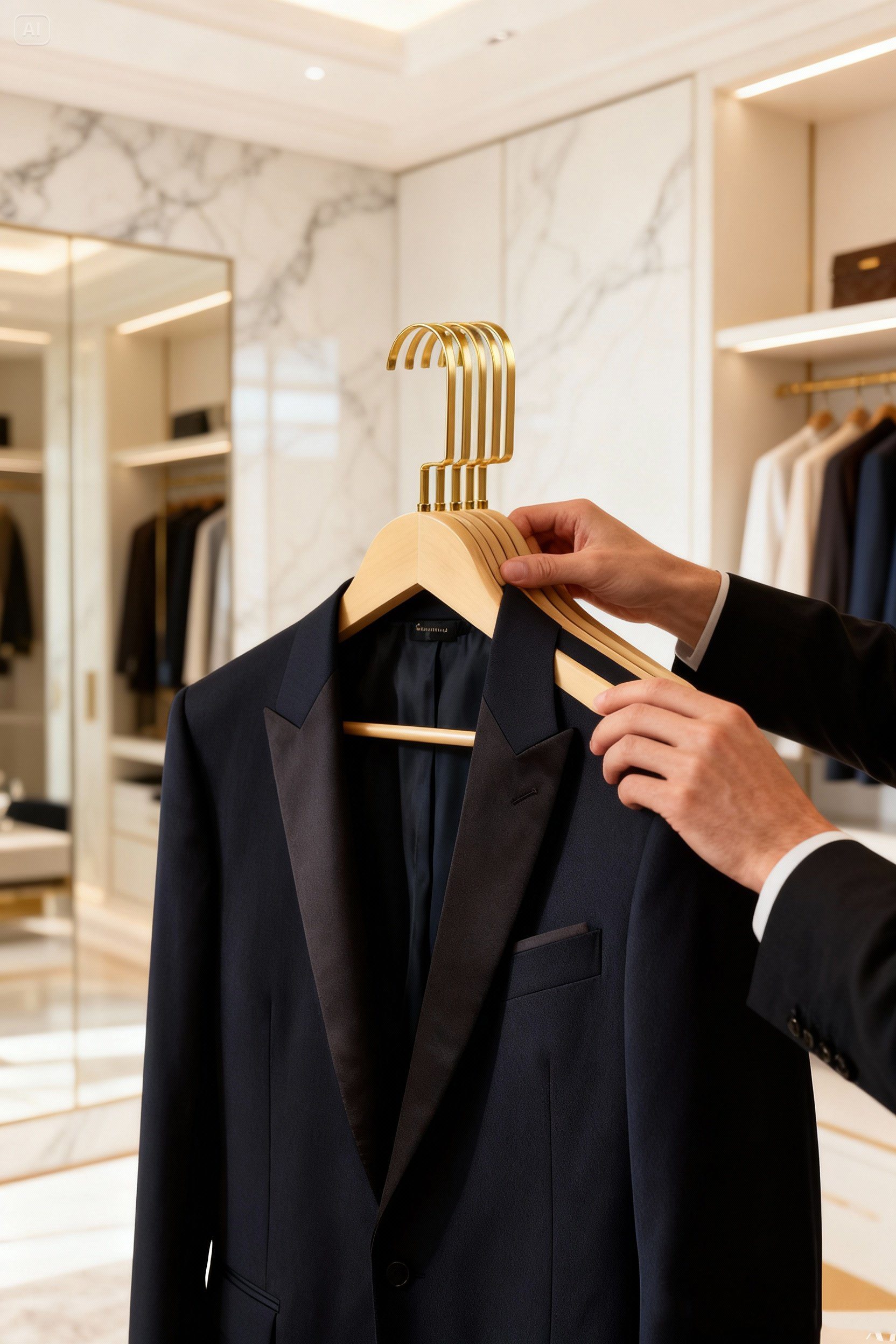 LasVegas Ahşap Elbise Askısı - 6'lı Set, Lüks Amerikan Kancalı Gardırop Düzenleyici 722664