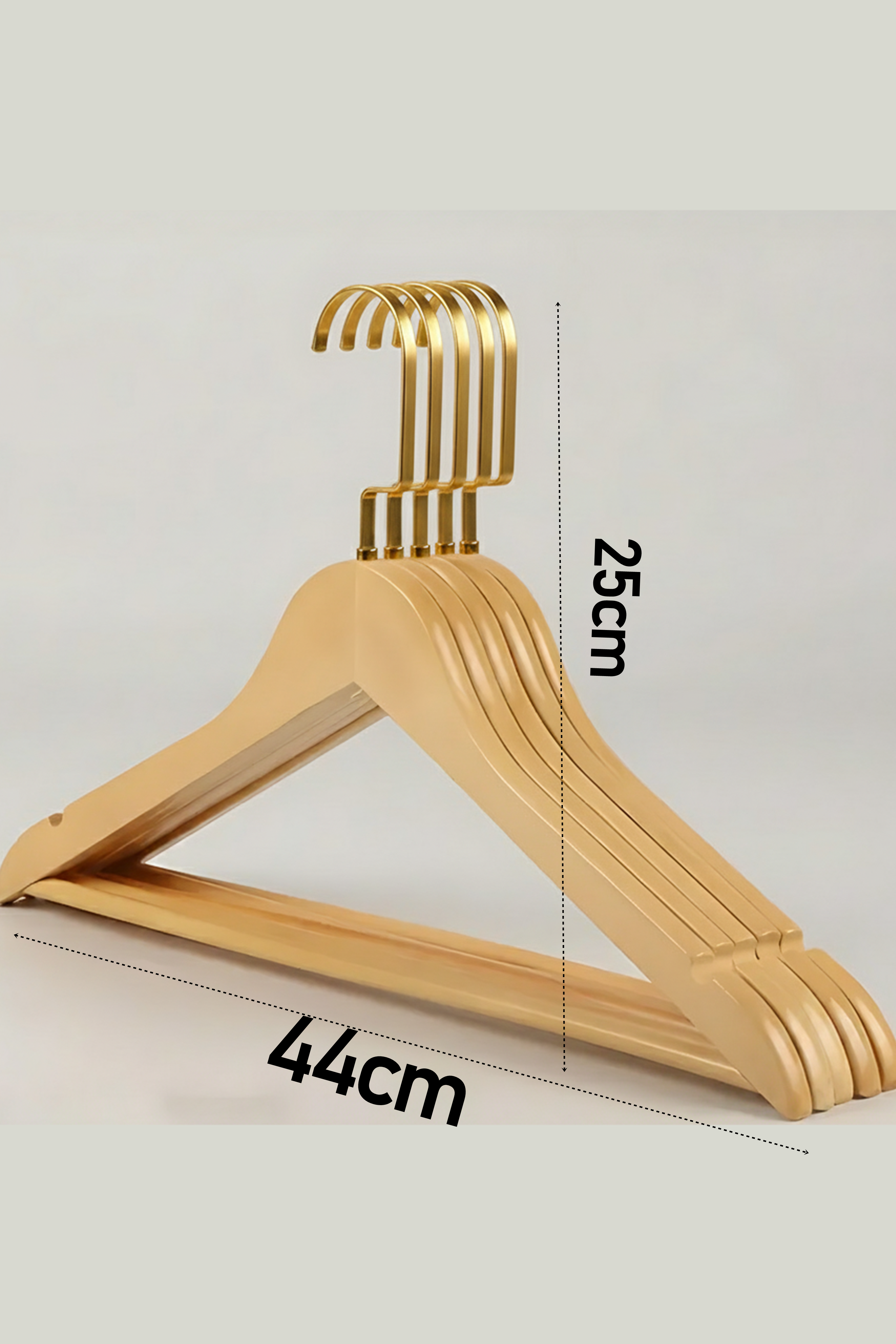 LasVegas Ahşap Elbise Askısı - 6'lı Set, Lüks Amerikan Kancalı Gardırop Düzenleyici 722664