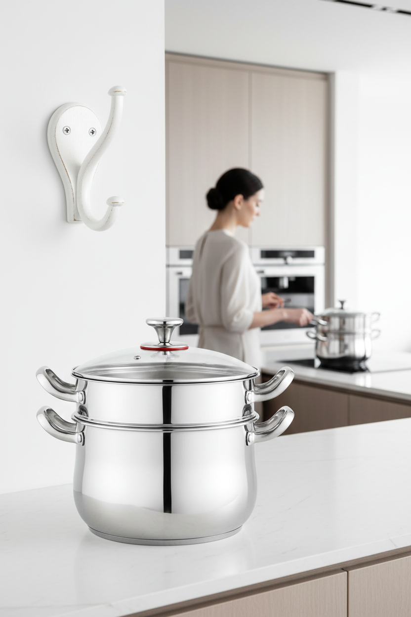 2 Katlı Japon Çeliği Buharlı Pişirme Tenceresi – Sağlıklı Yemek Sanatı 722665