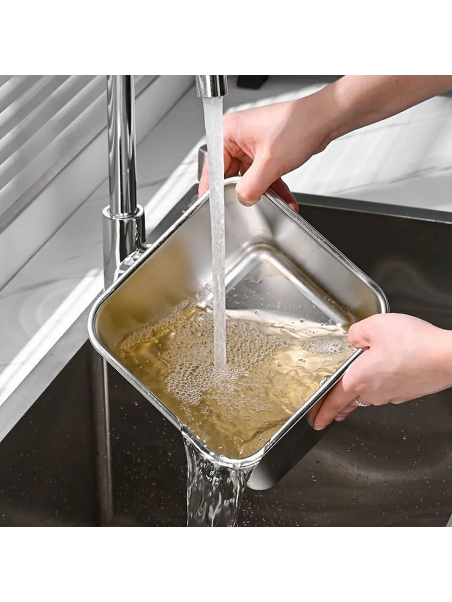 Premium Inox Saklama Kabı - Hava Sızdırmaz Mutfak Düzenleyici 14x11 cm 304 Paslanmaz Çelik 722669