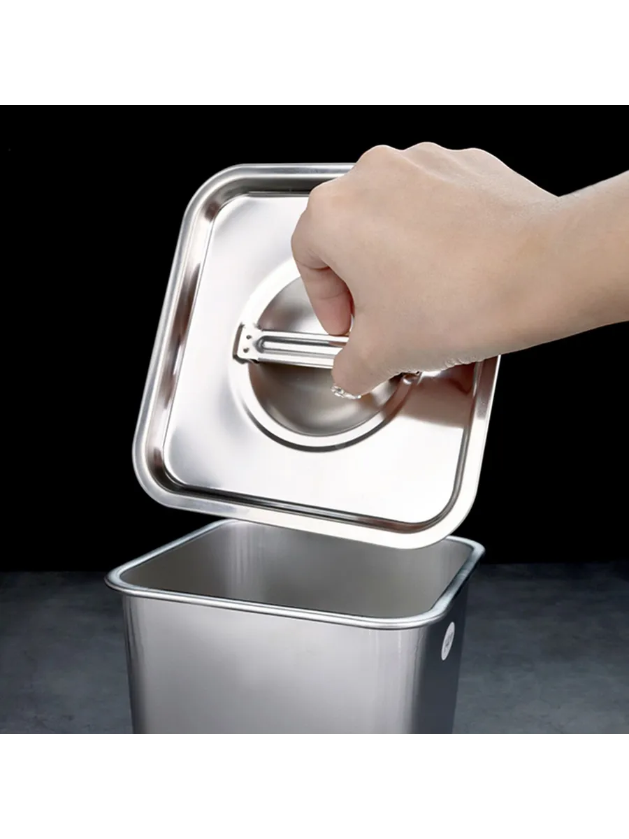 Premium Inox Saklama Kabı - Hava Sızdırmaz Mutfak Düzenleyici 14x11 cm 304 Paslanmaz Çelik 722669