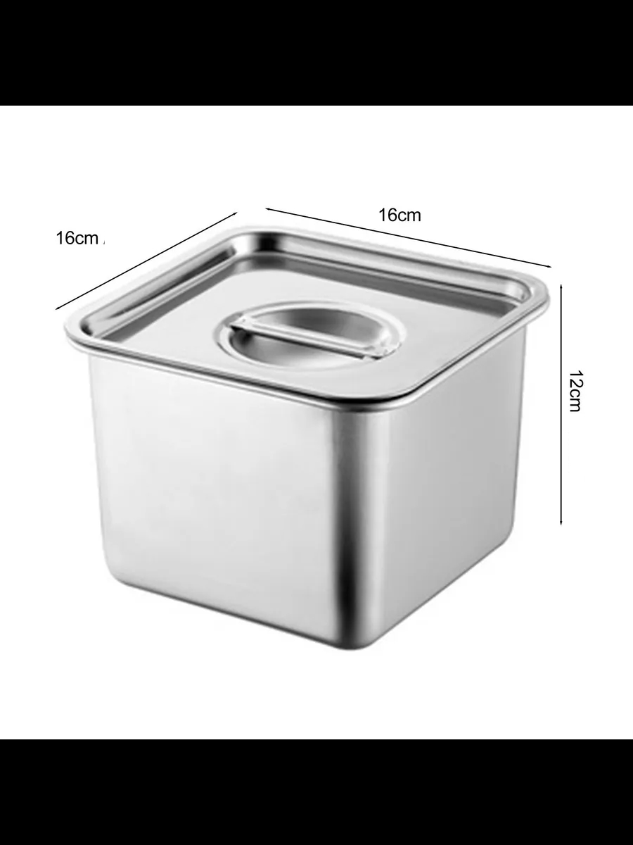 Premium Inox Saklama Kabı - Hava Sızdırmaz Mutfak Düzenleyici 16x12 cm 304 Paslanmaz Çelik 722670