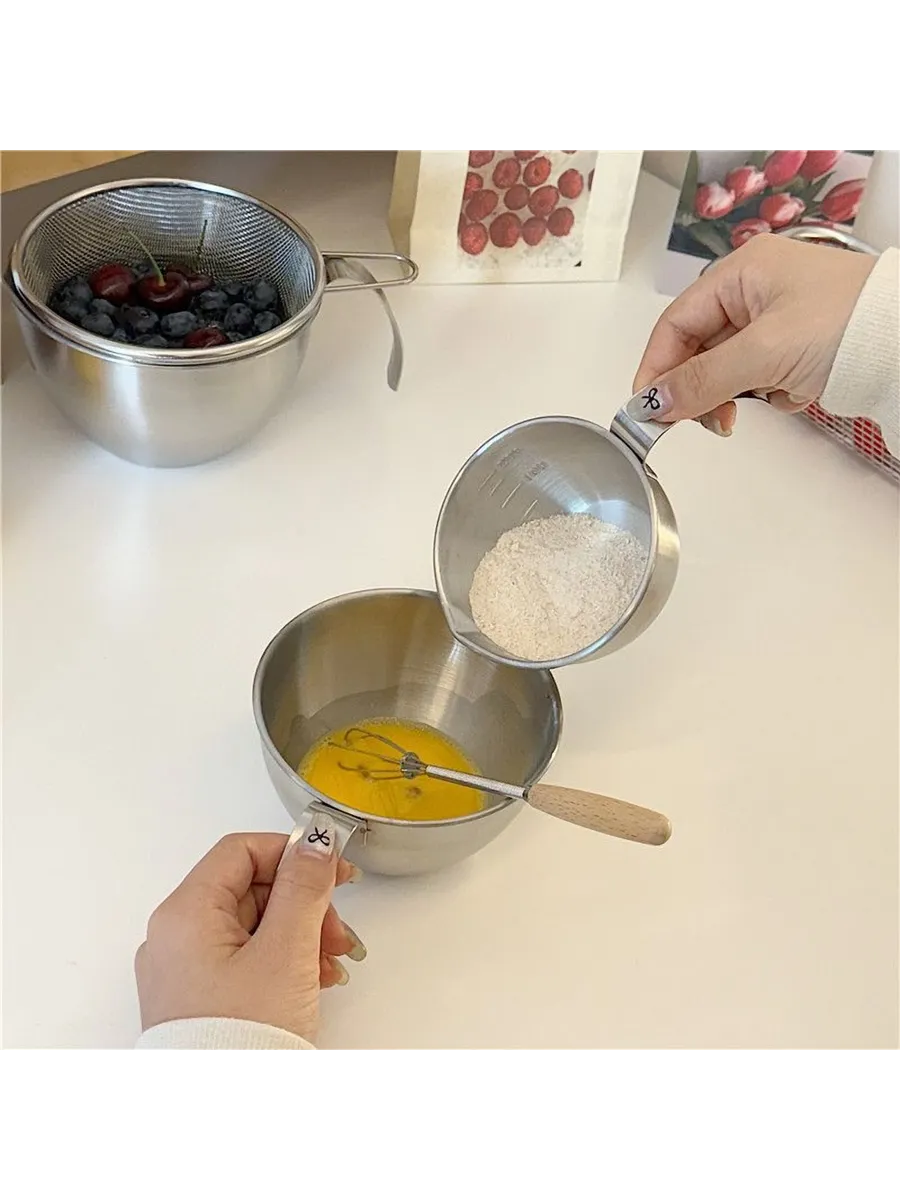 Inox Çelik Profesyonel Ölçülü Karıştırma Kabı - 400 ml Sos & Hazırlık Şefi Serisi 722672