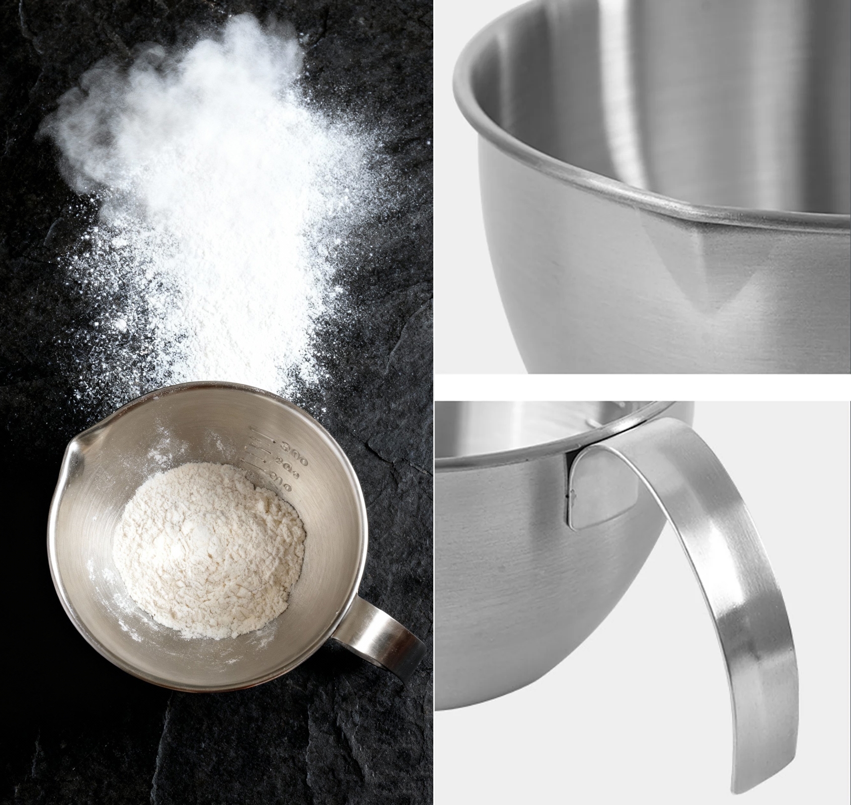 Inox Çelik Profesyonel Ölçülü Karıştırma Kabı - 400 ml Sos & Hazırlık Şefi Serisi 722672