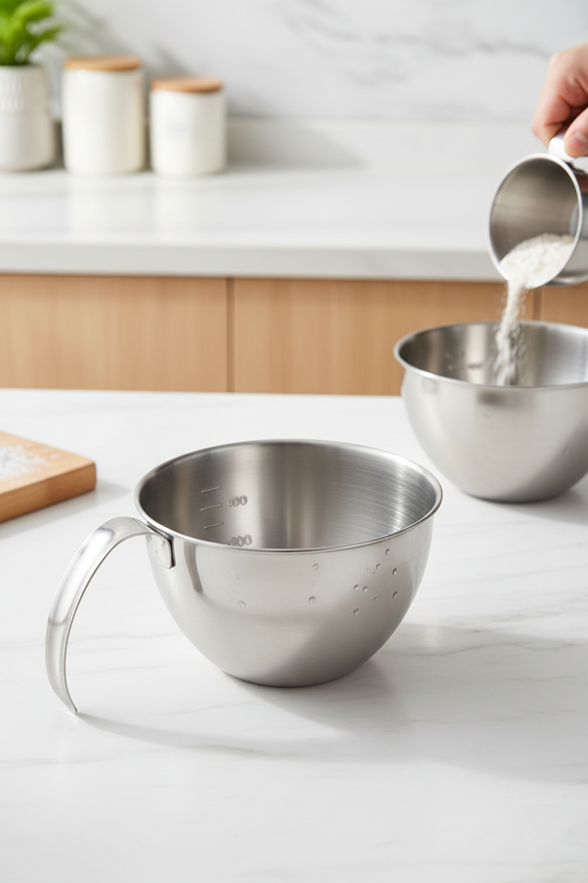 Inox Çelik Profesyonel Ölçülü Karıştırma Kabı - 400 ml Sos & Hazırlık Şefi Serisi 722672