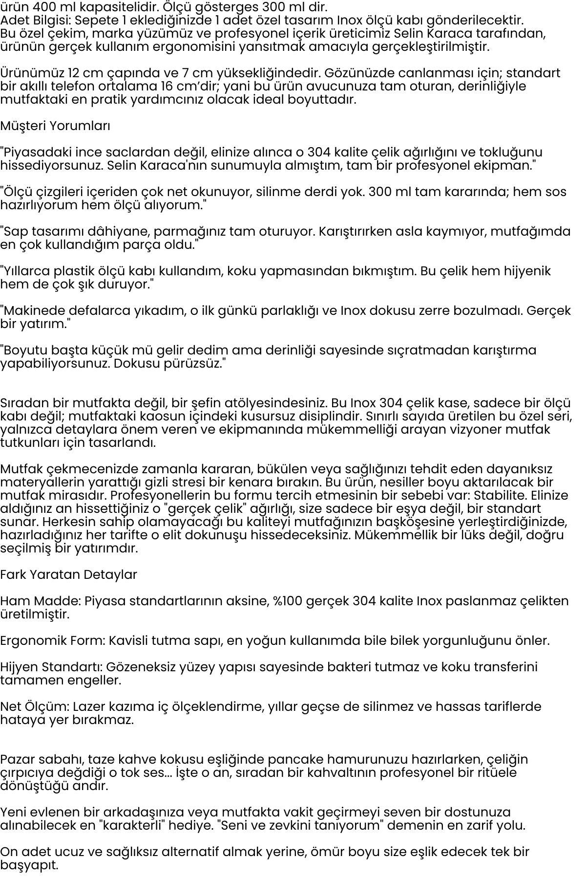 Inox Çelik Profesyonel Ölçülü Karıştırma Kabı - 400 ml Sos & Hazırlık Şefi Serisi 722672