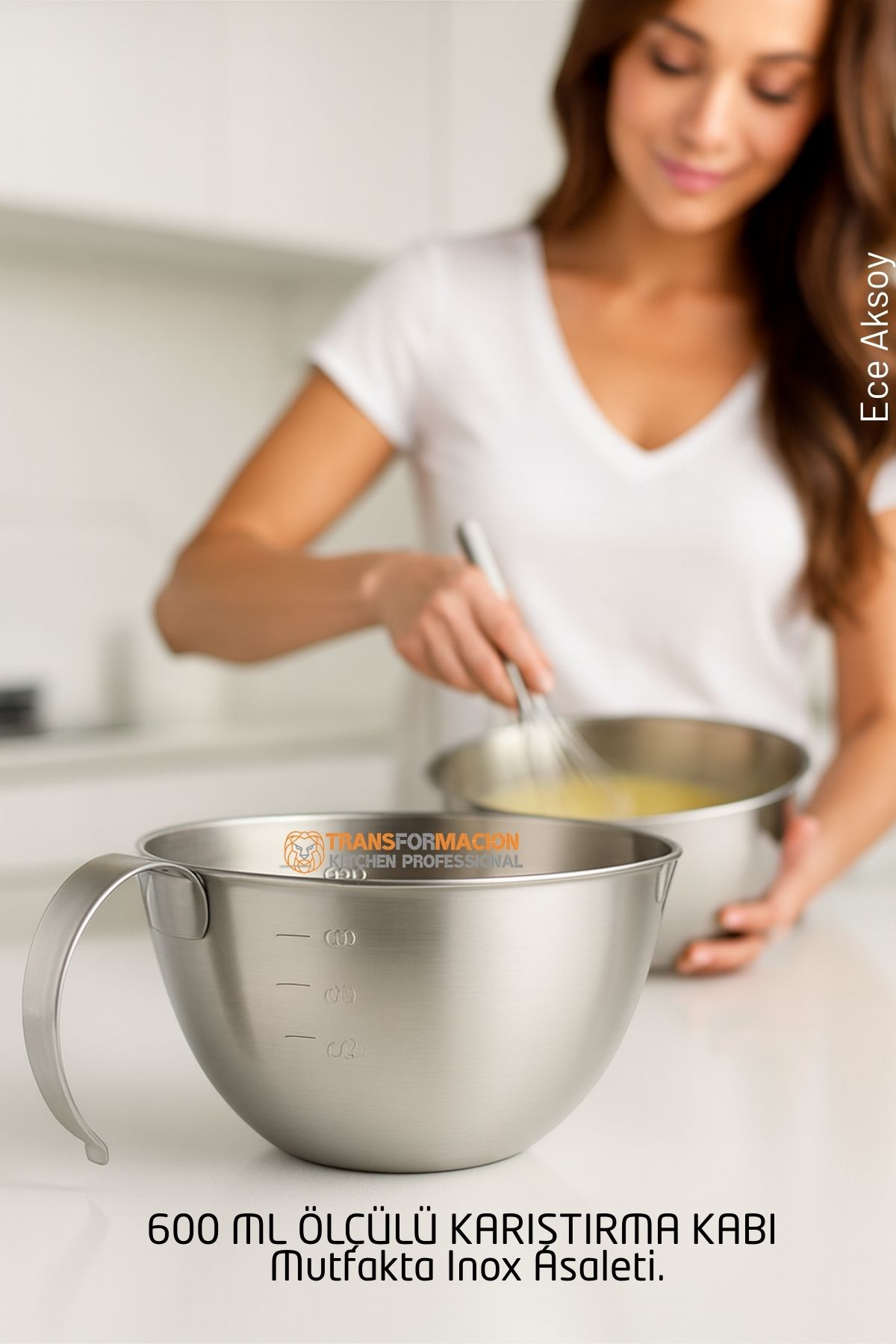 Inox Çelik Profesyonel Ölçülü arıştırma Kabı -600 ml Sos & Hazırlık Şefi Serisi 722673