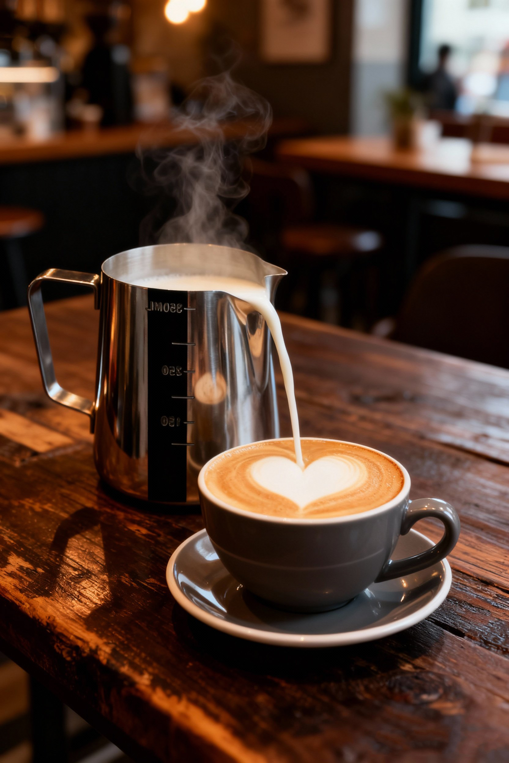 İnox 350ml Barista Süt Sürahisi - Süt Köpürtme Potu -  Paslanmaz Çelik  722675