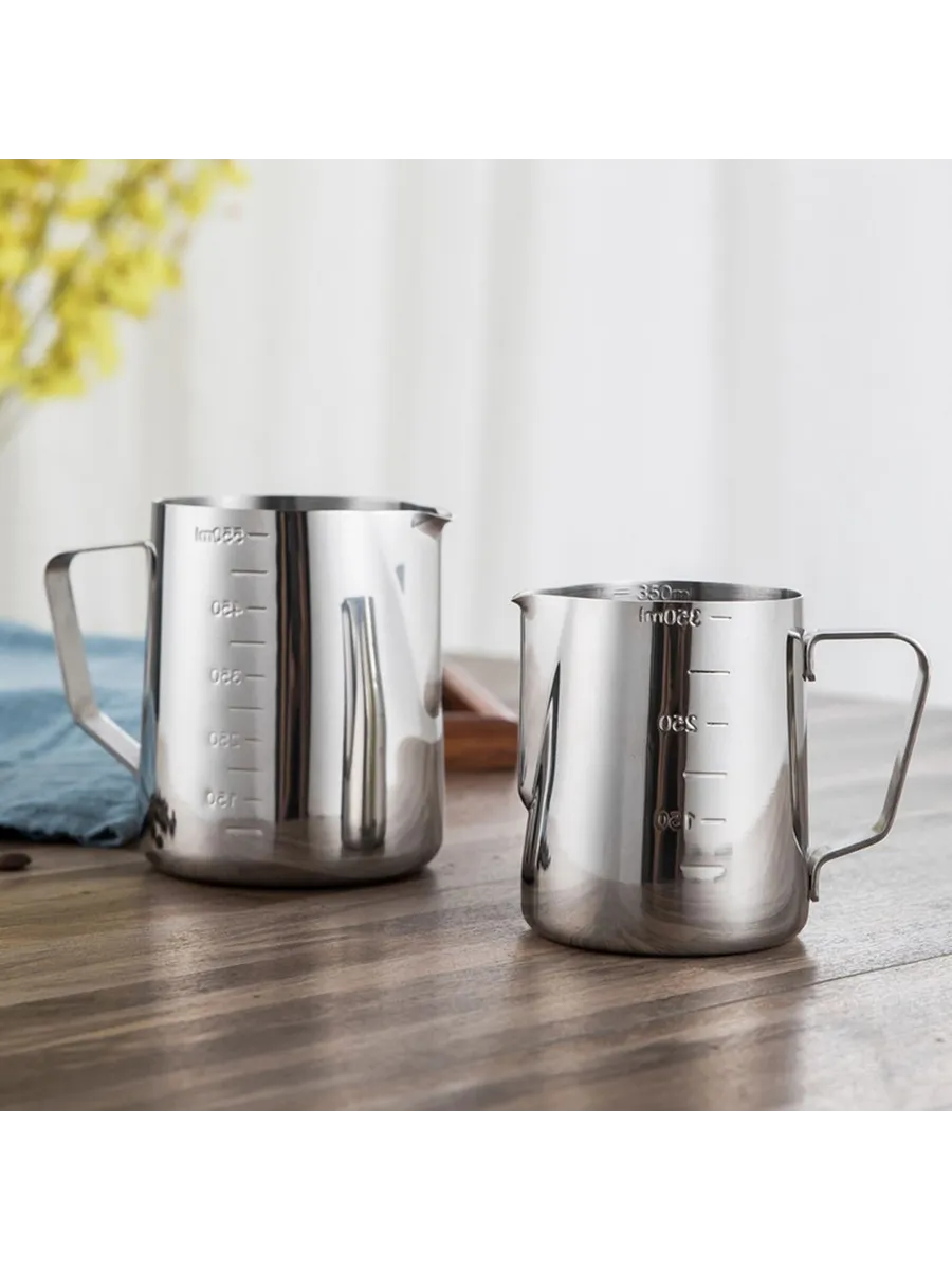 İnox 350ml-550ml Barista Süt Sürahisi Seti - Süt Köpürtme Potu -  Paslanmaz Çelik  722677