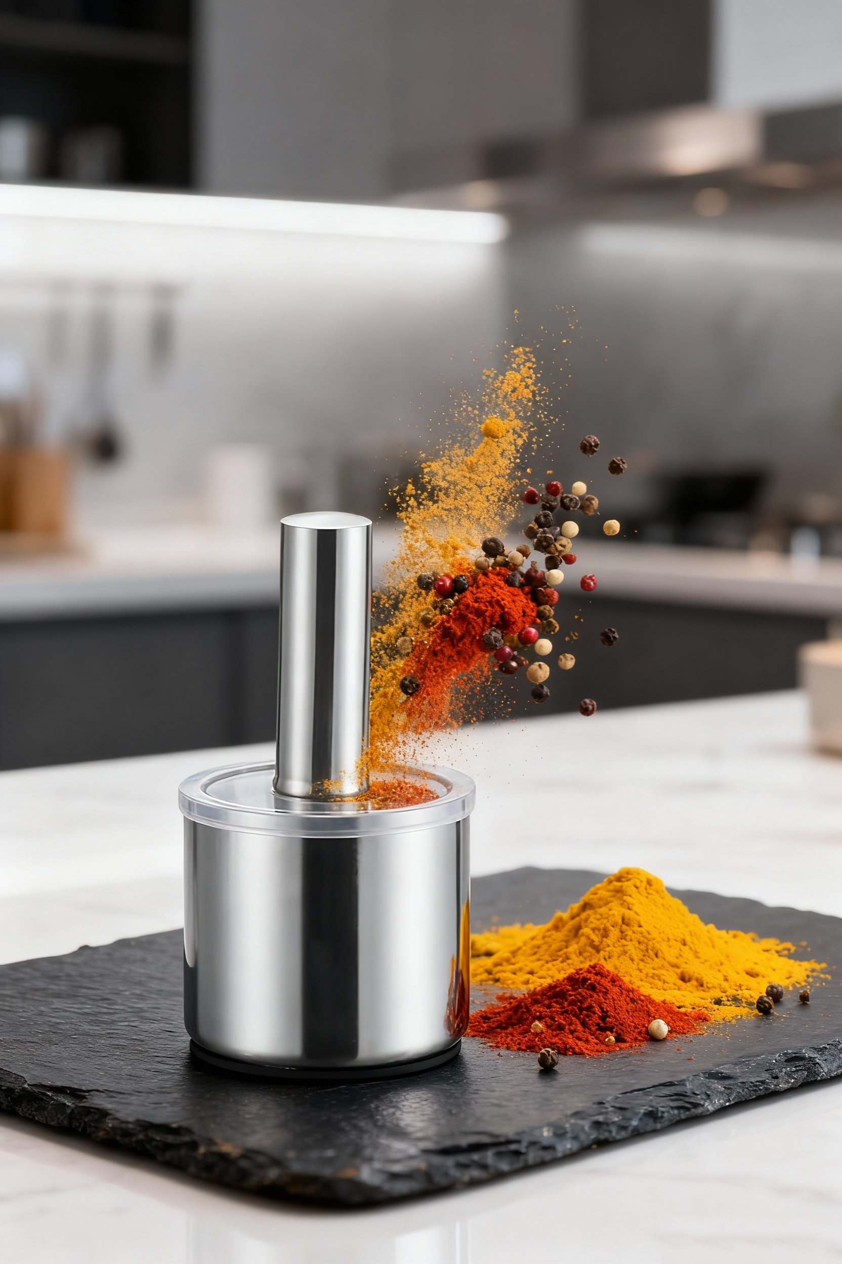 Profesyonel Ezici Sarımsak Havanı Seti -  Mutfak Tipi Baharat Havanı  304 Paslanmaz Çelik 722678