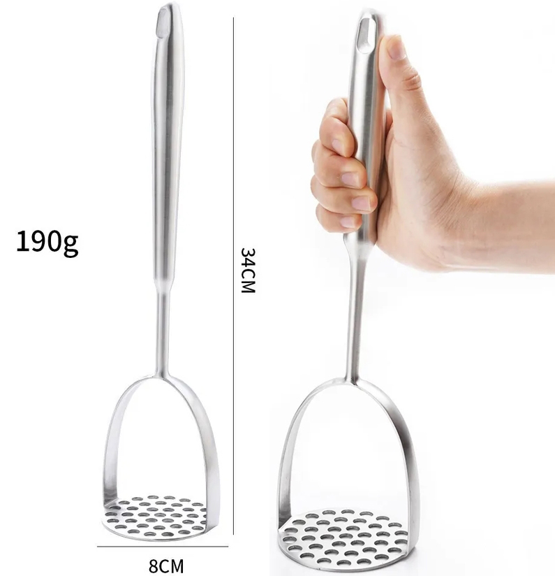 304 Paslanmaz Çelik Lüks Patates Ezici - 34 cm Profesyonel Püre Yapıcı & Mutfak Gereci 722679