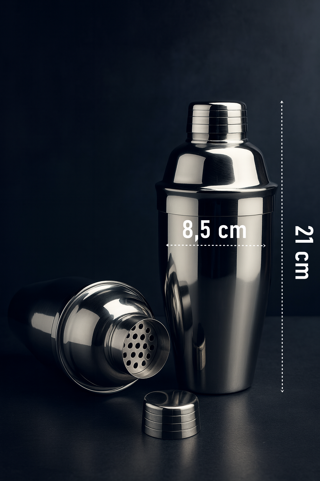 550 ml Inox Shaker - Kokteyl Karıştırma Kabı  Süzgeçli Bar Shaker Paslanmaz Çelik 722681