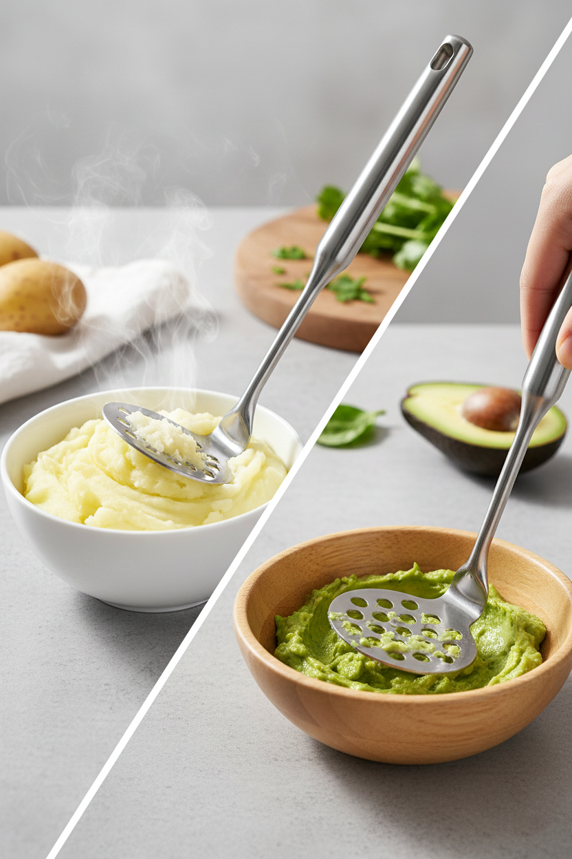 304 Paslanmaz Çelik Lüks Patates Ezici - 23 cm Profesyonel Püre Yapıcı & Mutfak Gereci 722683