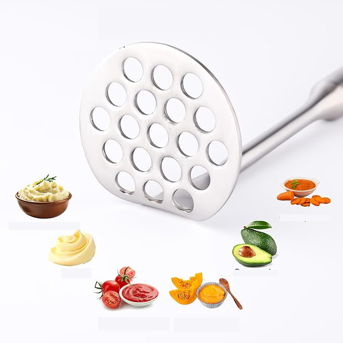 304 Paslanmaz Çelik Lüks Patates Ezici - 23 cm Profesyonel Püre Yapıcı & Mutfak Gereci 722683