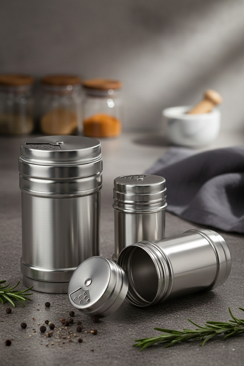 Inox 3’lü Baharatlık Seti - Ayarlanabilir Başlıklı Gurme Serisi 304 Paslanmaz Çelik 722684