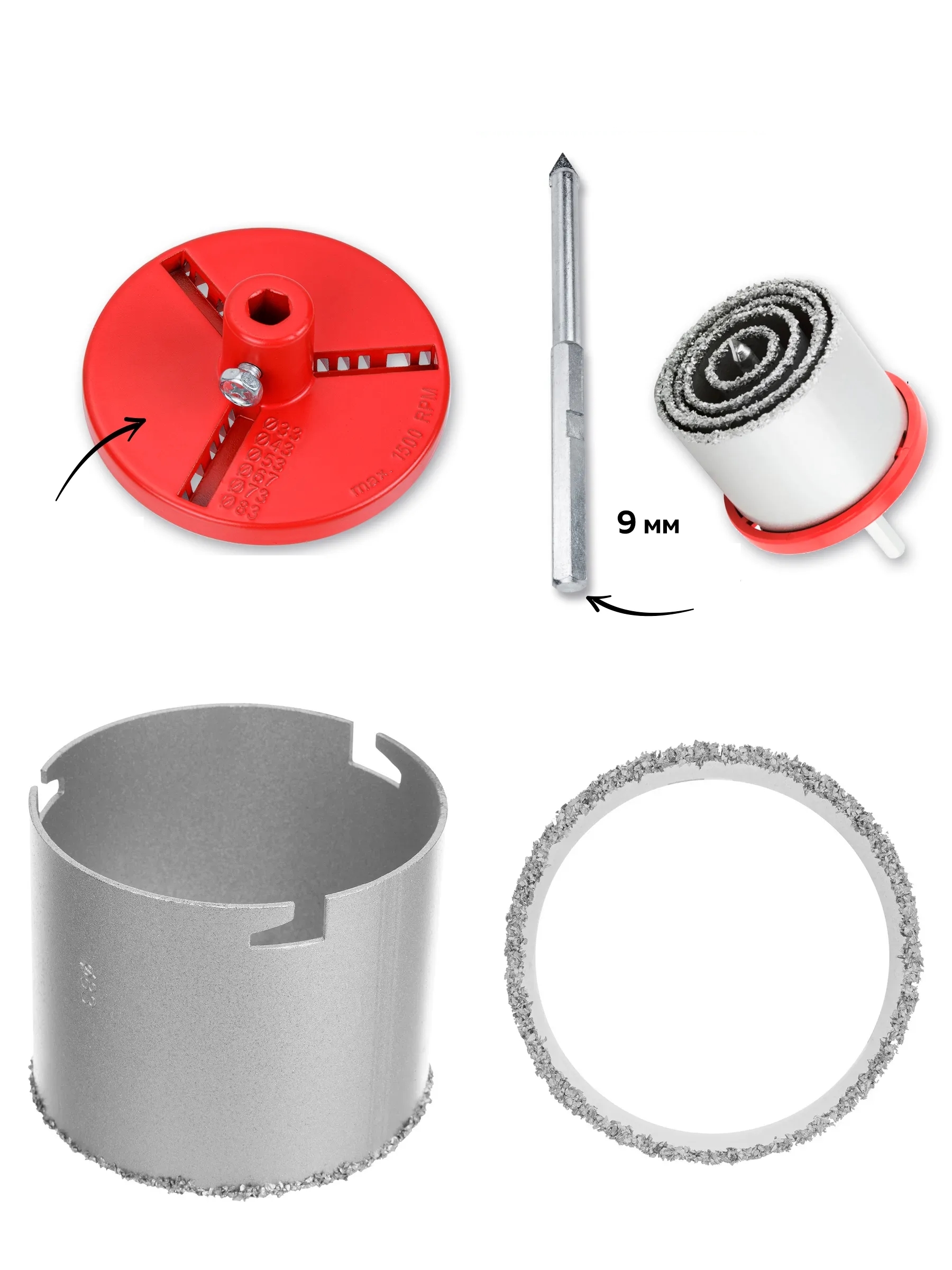 Profesyonel 7 Parça Elmas Karbür Buat Açma Seti - Darbeli ve Delici Uyumlu Panç Seti 722689