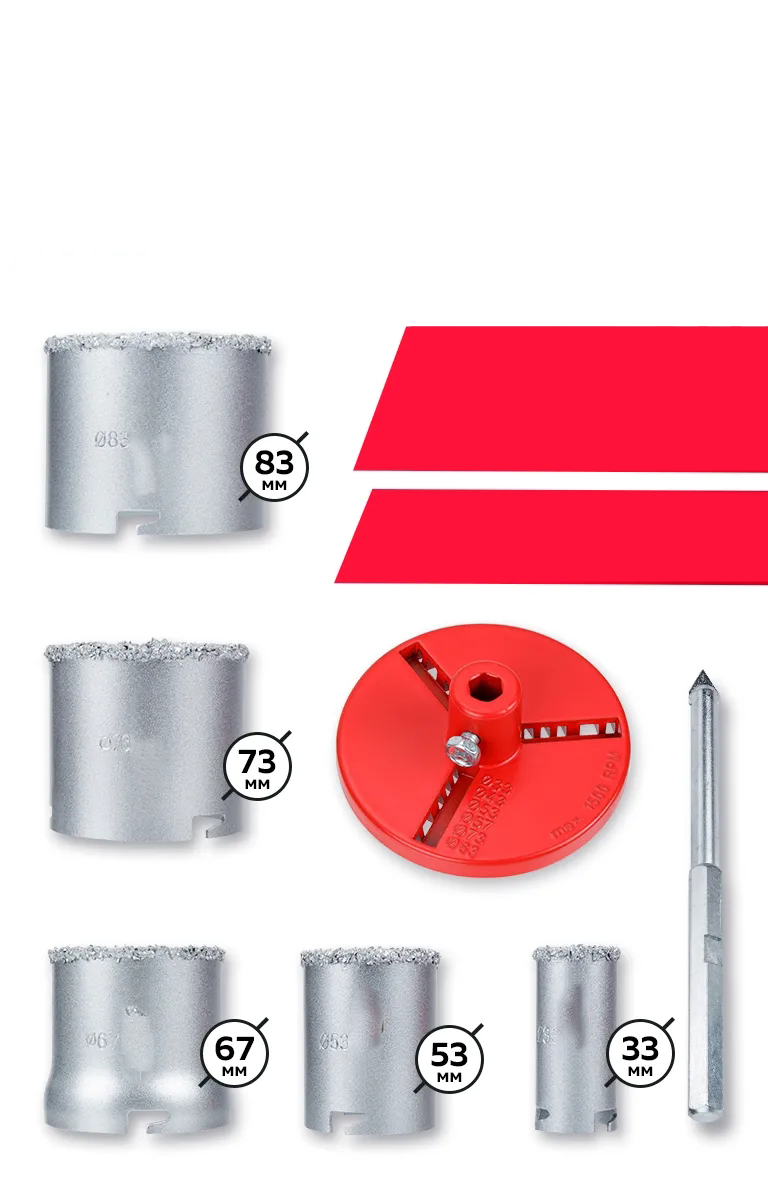 Profesyonel 7 Parça Elmas Karbür Buat Açma Seti - Darbeli ve Delici Uyumlu Panç Seti 722689