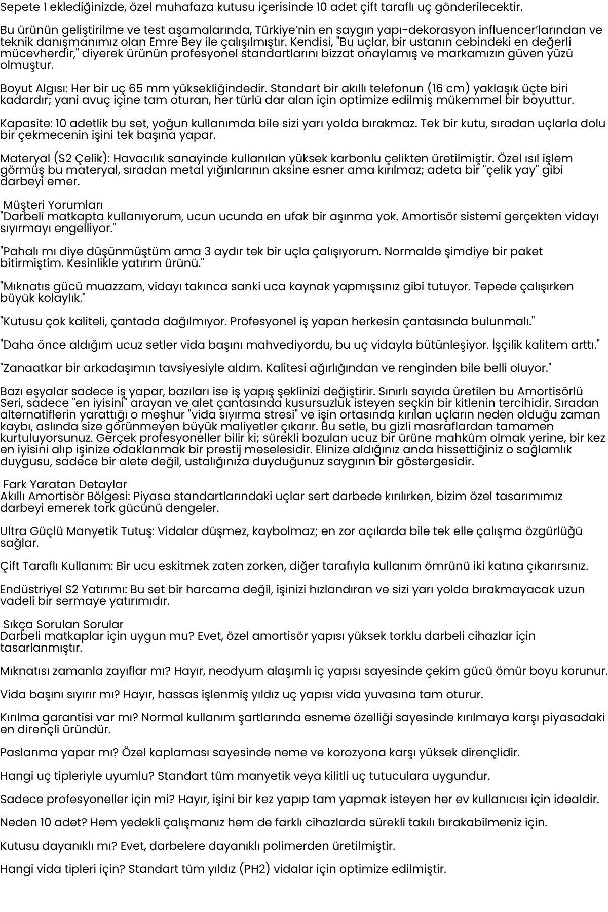 10’lu Çift Taraflı Manyetik Amortisörlü Yıldız Çelik Vidalama Uç Seti – 65mm PZ2 Endüstriyel  722690