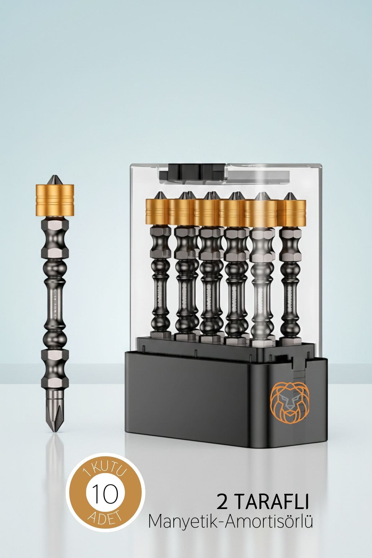 10’lu Çift Taraflı Manyetik Amortisörlü Yıldız Çelik Vidalama Uç Seti – 65mm PZ2 Endüstriyel  722690