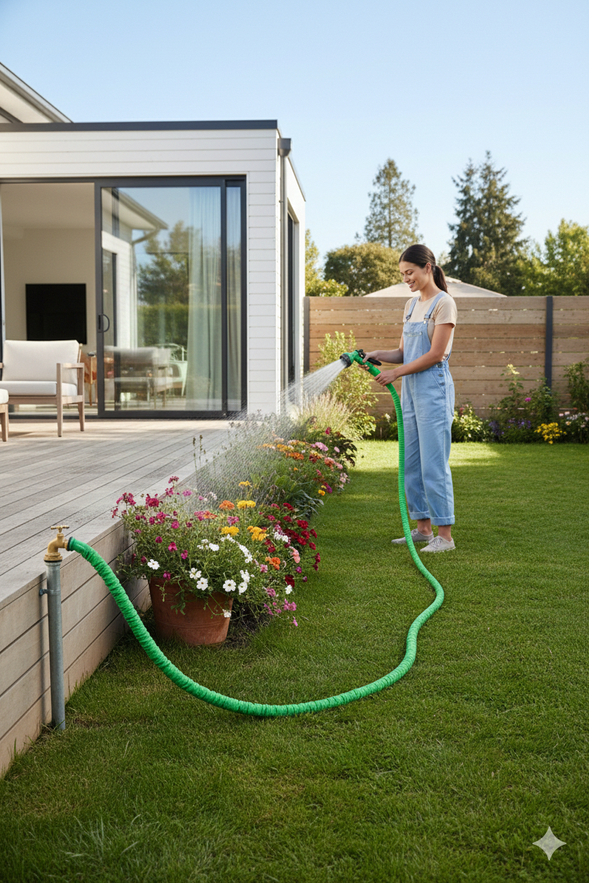 15 Metre Premium Uzayabilen Bahçe Hortumu - 7 Fonksiyonlu Başlık ve Esnek Tasarım 722694