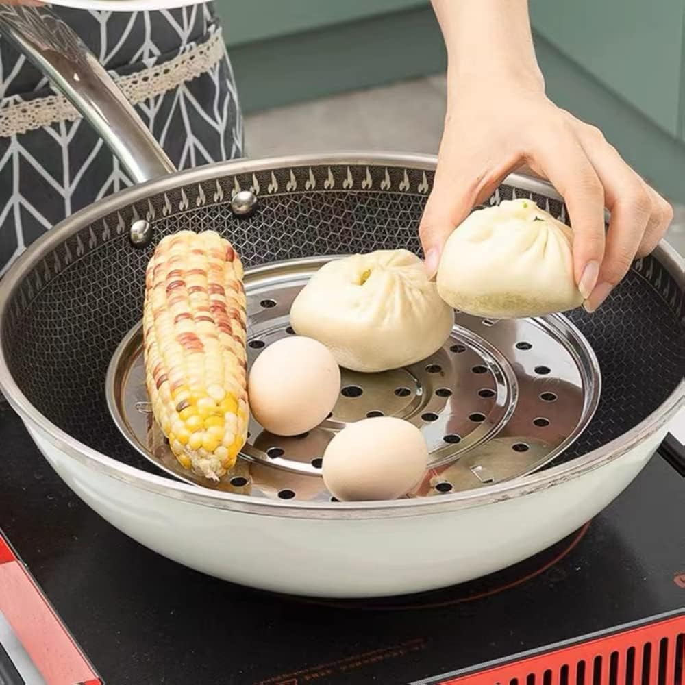 Inox Çelik Ayaklı Buharlı Pişirme Aparatı - 24 cm Çok Amaçlı Tencere İçi Haşlama Standı 722697