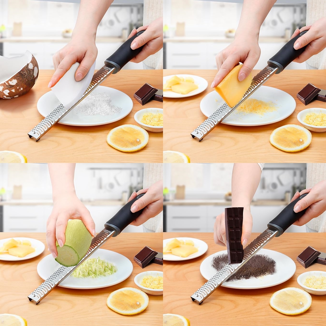 3'lü Profesyonel Çelik Rende Seti: Limon Peynir Çikolata Zester - Lazer Kesim Cerrahi Çelik 722700